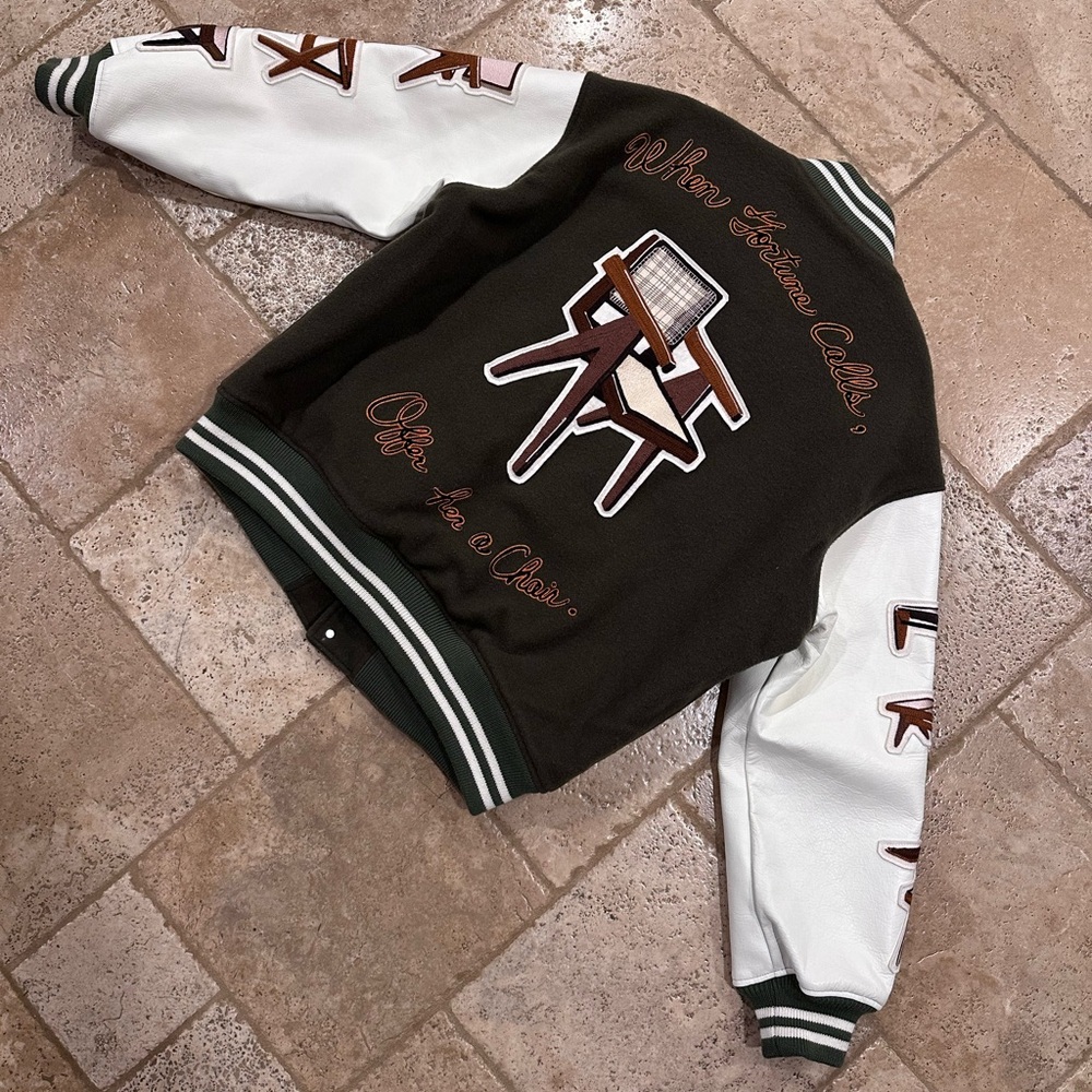 Readymade Chair Logos Varsity Lettermen Green Jacket - Picture 8 of 14